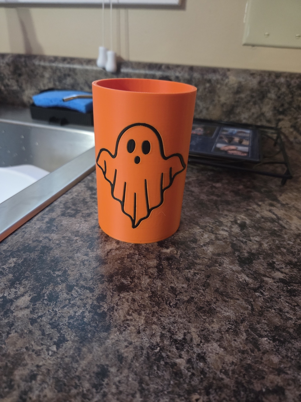 Orange Ghost Party Cup - Halloween Themed Drinkware